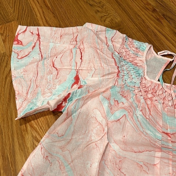 St. roche cotton candy marbel honeycomb boho top relaxed pink blue 10 new - Picture 2 of 8